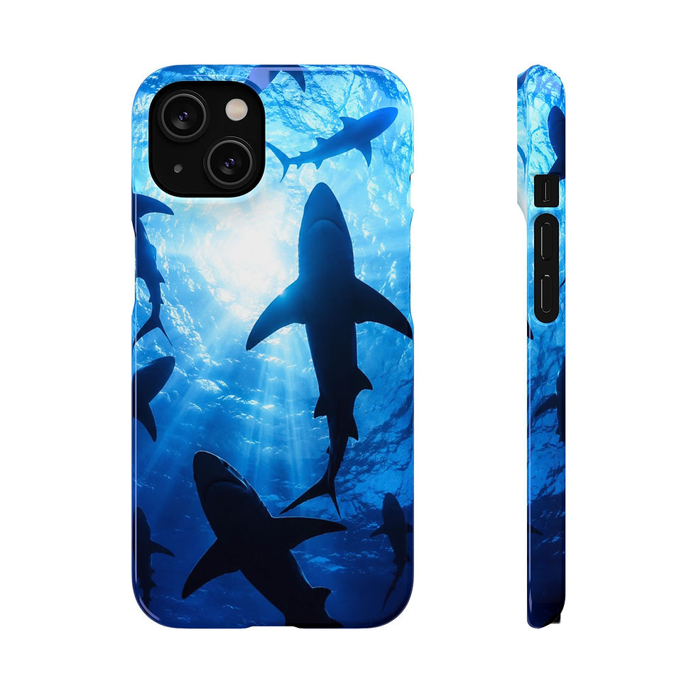 الصورة المصغرة: Aquatic Shark Eclipse Slim Phone Case – iPhone Front and Side View