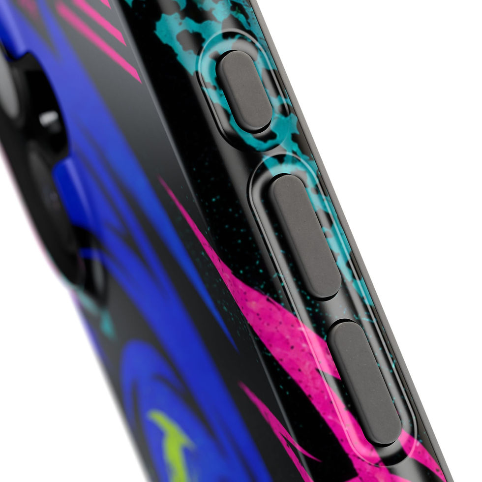 Μικρογραφία: Electric Tribal Surf Retro 80s Glossy Phone Case Side Button Detail