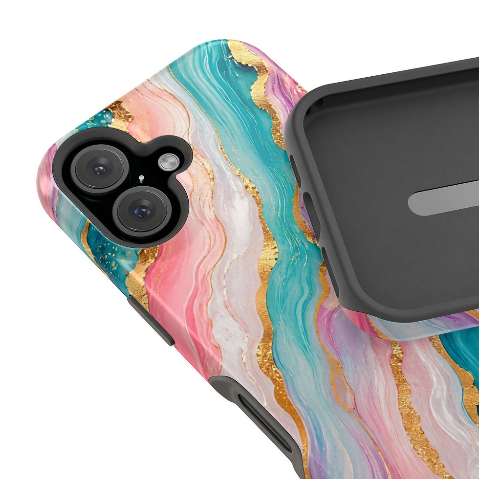 Indexkép: Pastel Marble Flow Glossy Magnetic Phone Case – Camera and Interior Detail