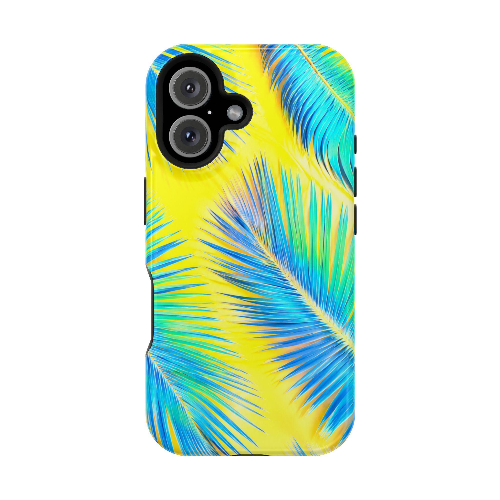 Electric Tropical Palms Glossy Magnetic Phone Case – Front Picture