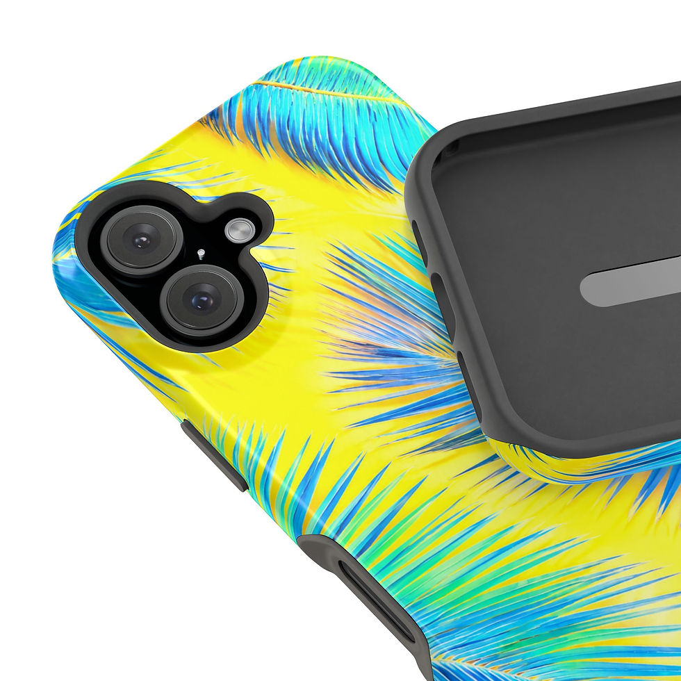 Thumbnail: Electric Tropical Palms Glossy Magnetic Phone Case – Camera and Interior Detail