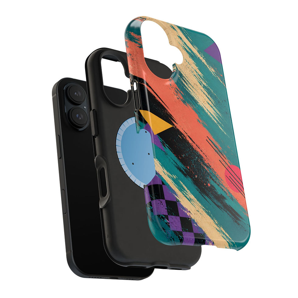 Minijatura: Ocean Slash Surf Retro 80s Glossy Magnetic Phone Case with MagSafe