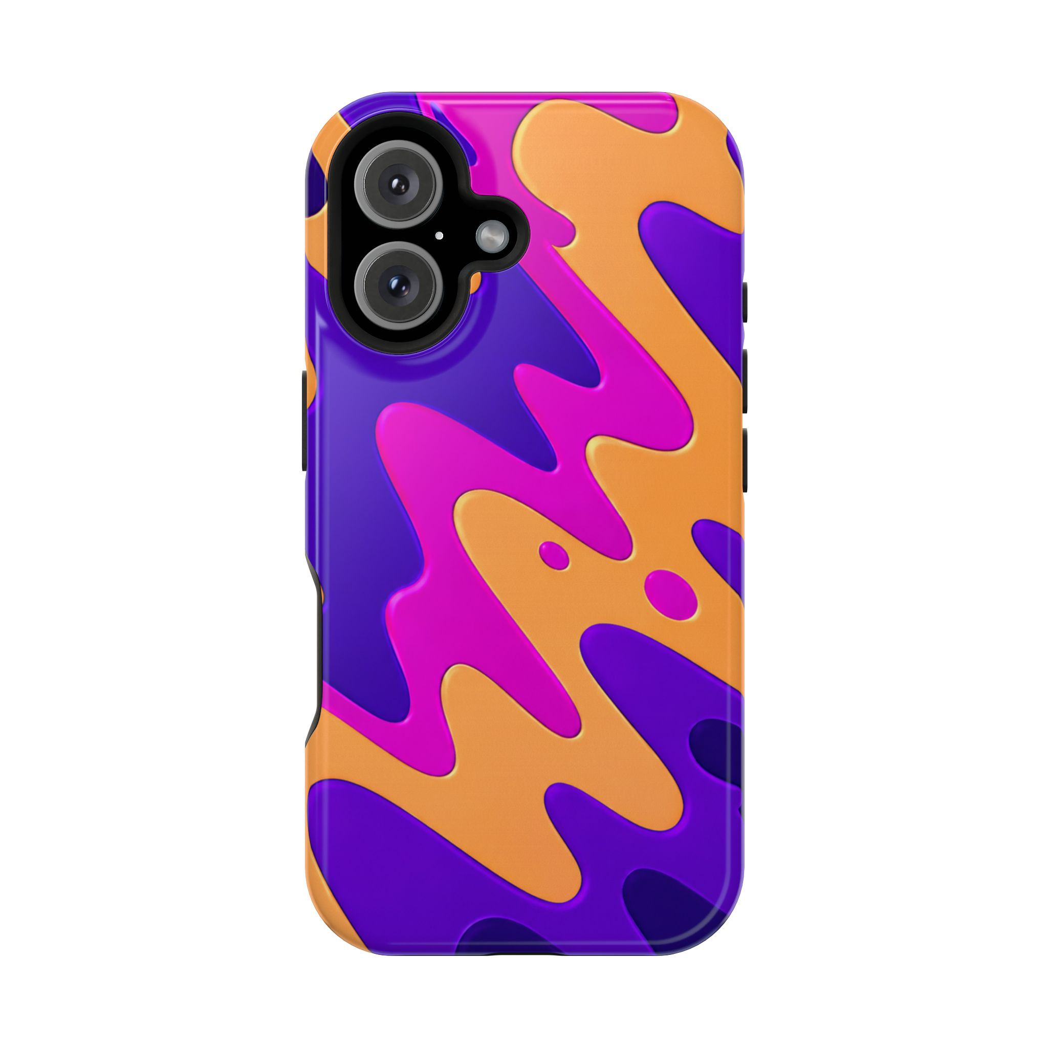 Neon Melt Retro 80s Glossy Magnetic Phone Case Front Picture