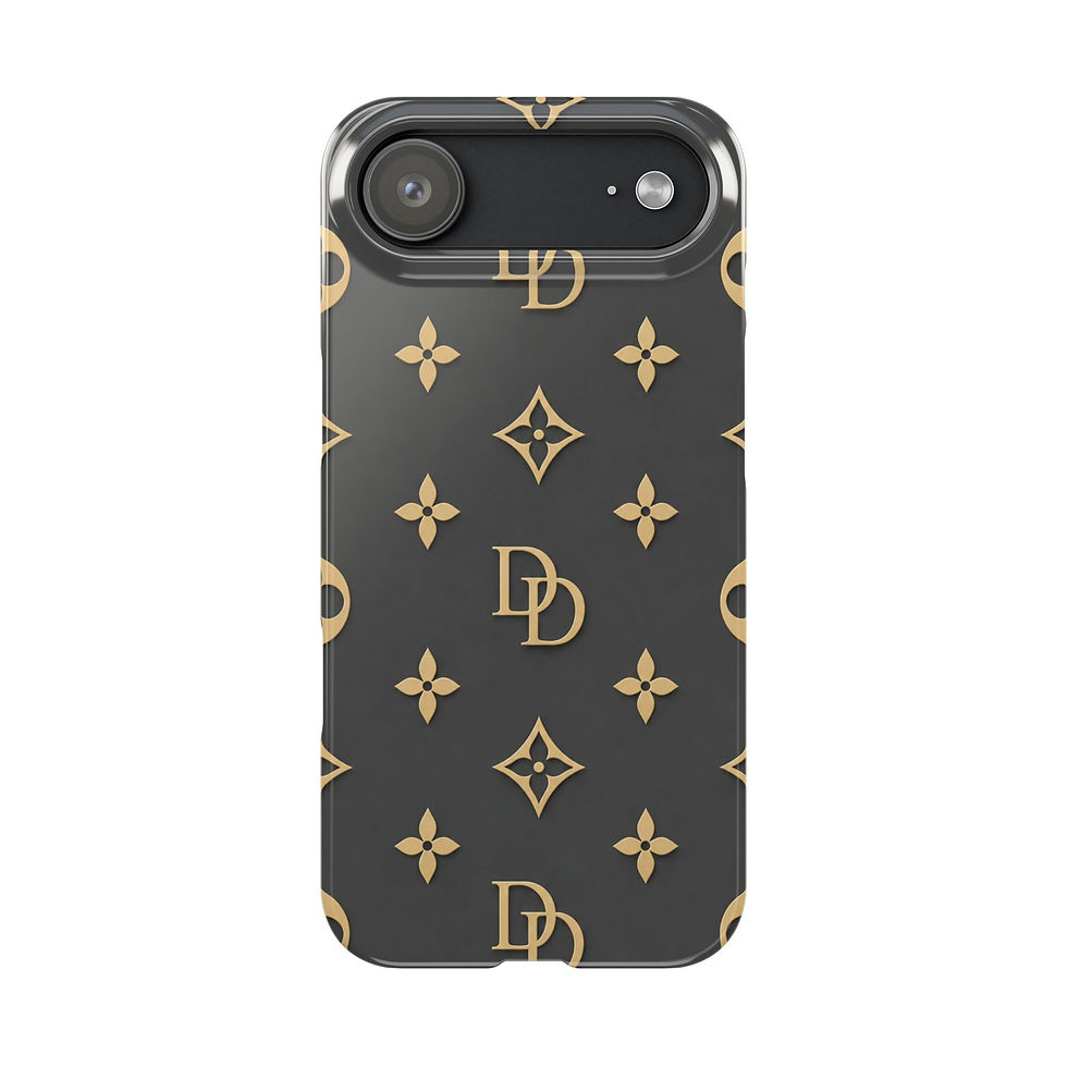 Gris de Monaco Luxury Monogram Slim iPhone Case – Front Picture