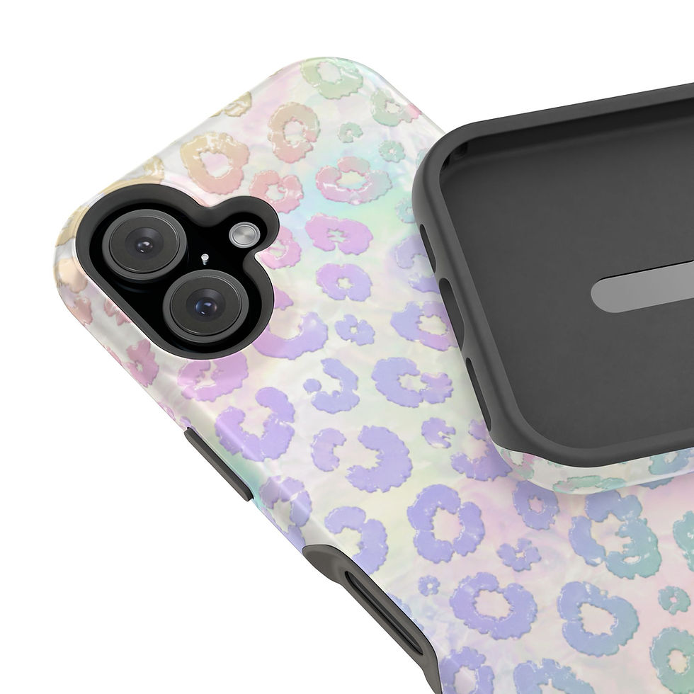 Миниатюра: White Opal Leopard Pastel Magnetic Phone Case camera and interior detail