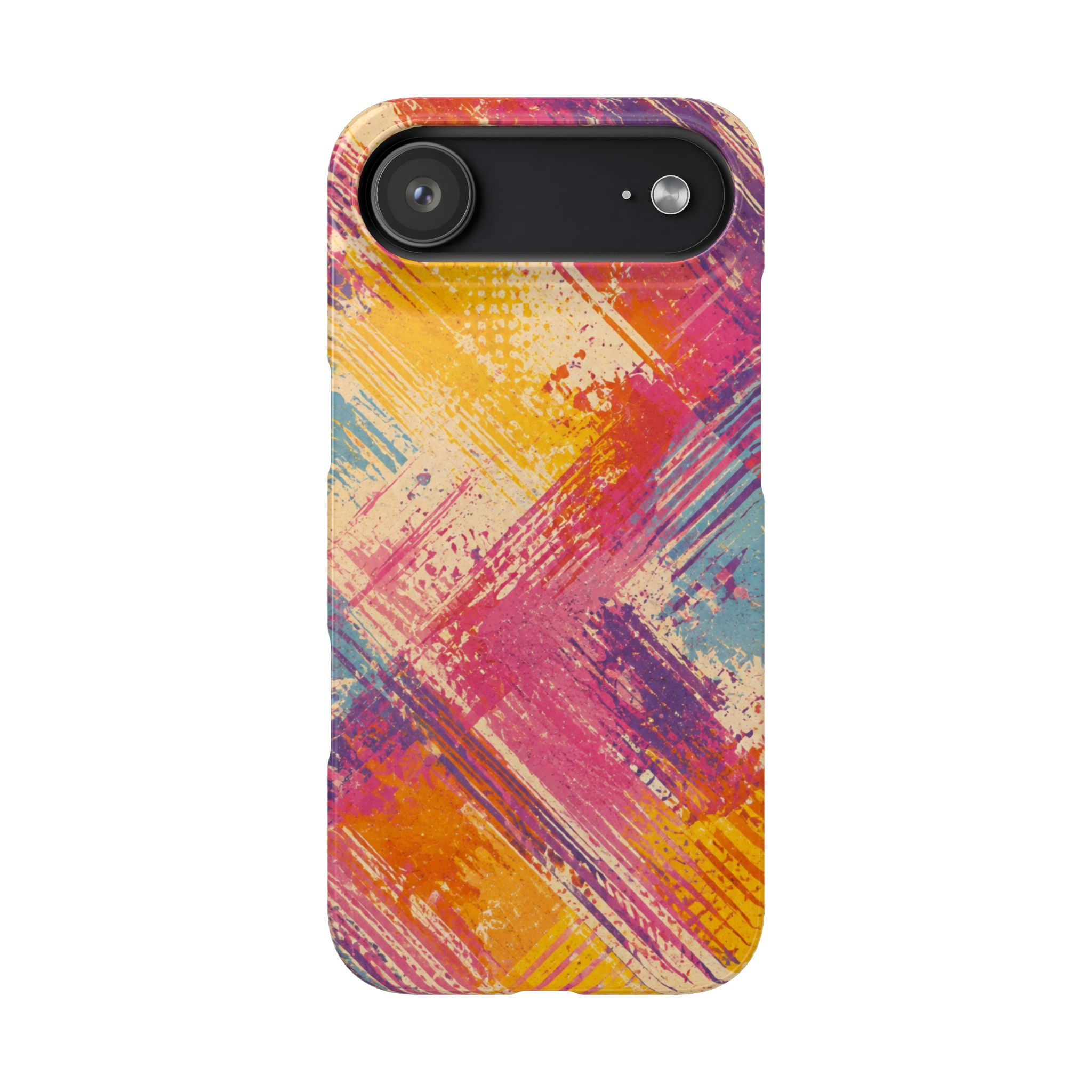Vintage Plaid Pastel Slim Case – Abstract Design – Front View