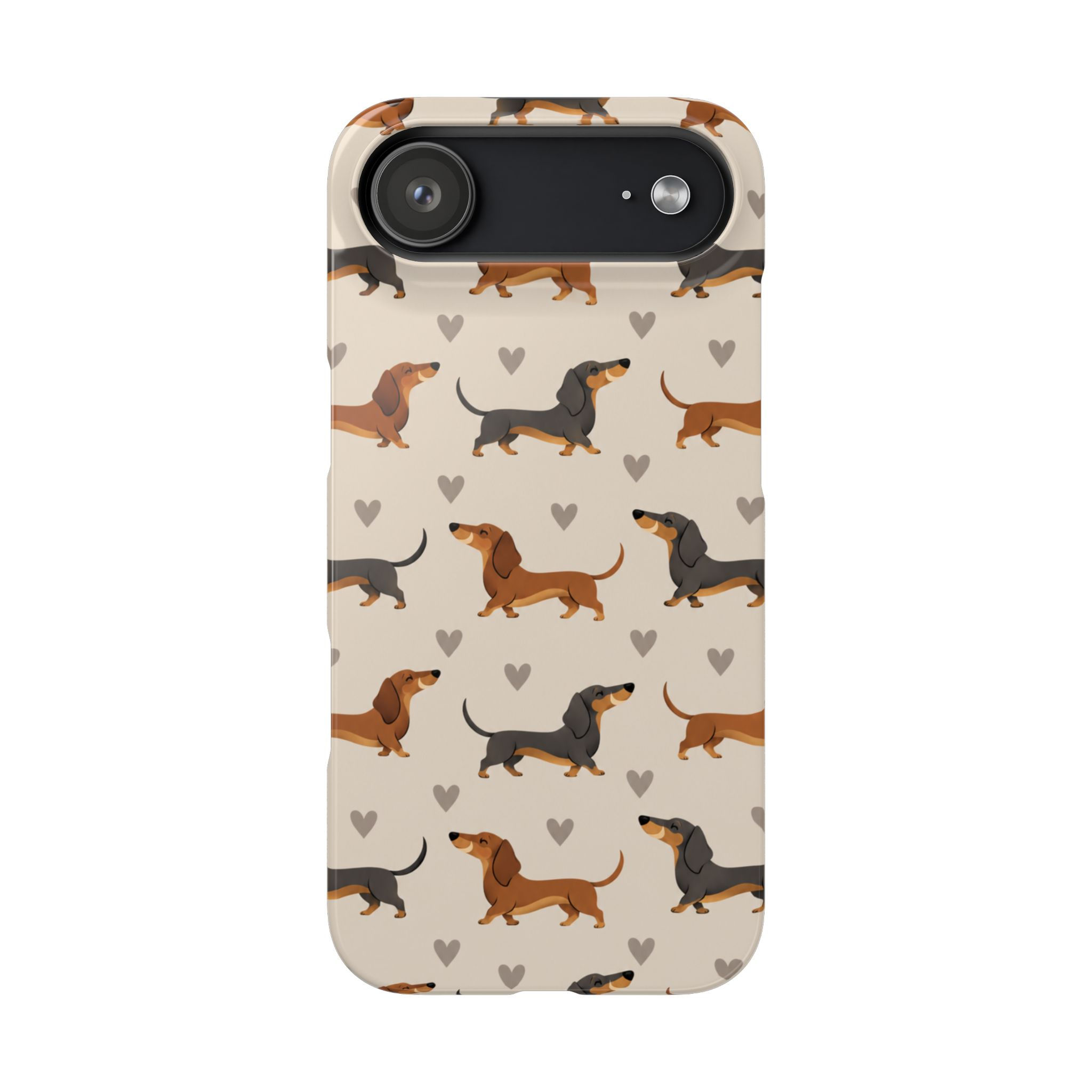 Retro Dachshund Parade Slim Phone Case – iPhone 17 Air Front Case View