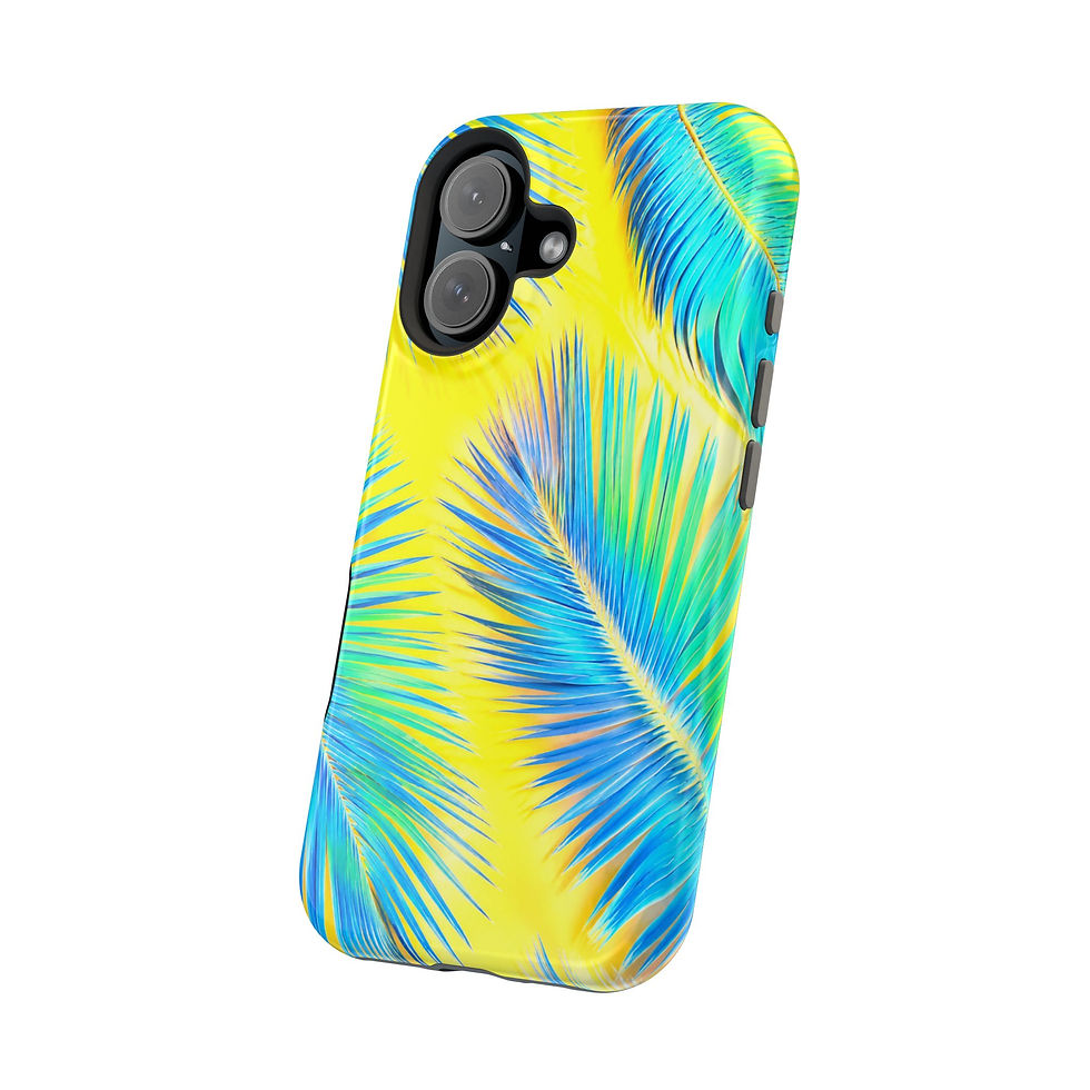 Miniatura: Electric Tropical Palms Glossy Magnetic Phone Case – Angled View