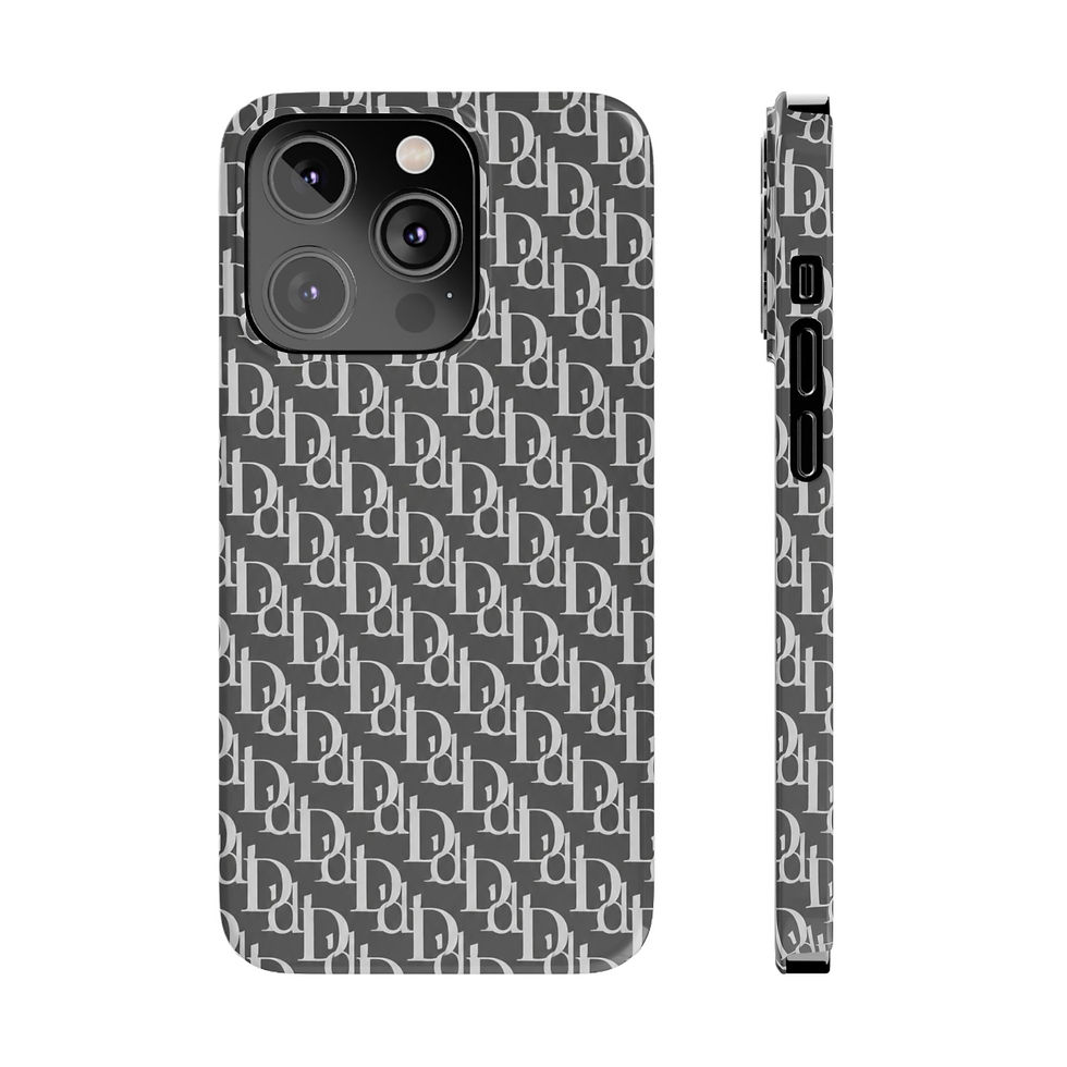 Миниатюра: Danwell Signature Luxury Monogram Slim iPhone Case – Back and Side Profile View