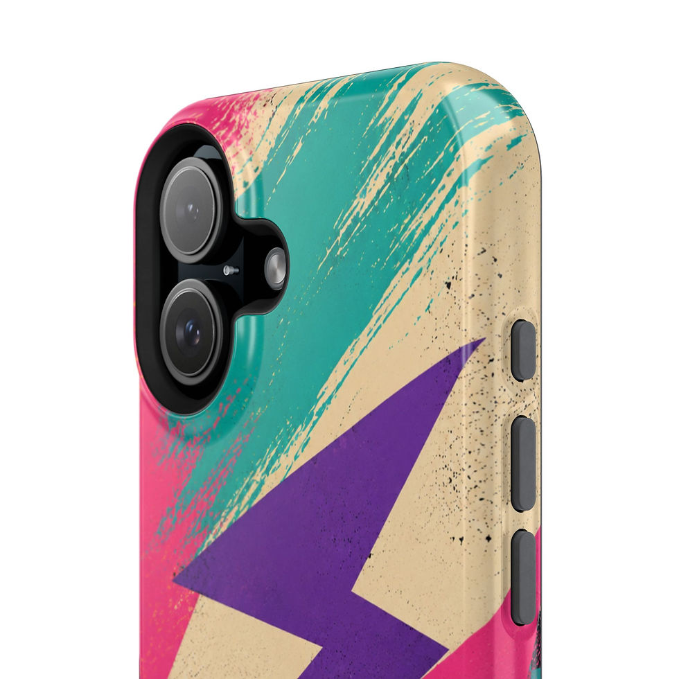Miniaturbild: Pink Memphis Retro 80s Glossy Phone Case Camera and Side Detail