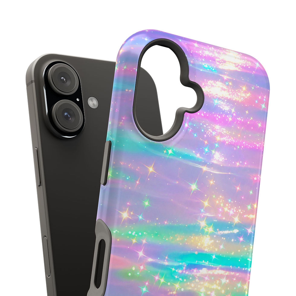 Miniatura: Pastel Stardust Glow Glossy Magnetic Phone Case – Interior and Back View