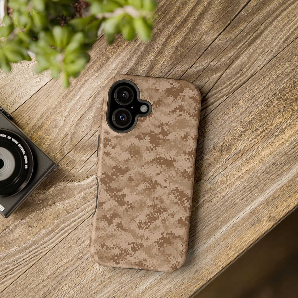 US Marines MARPAT Desert Camo Magnetic Phone Case – Lifestyle View
