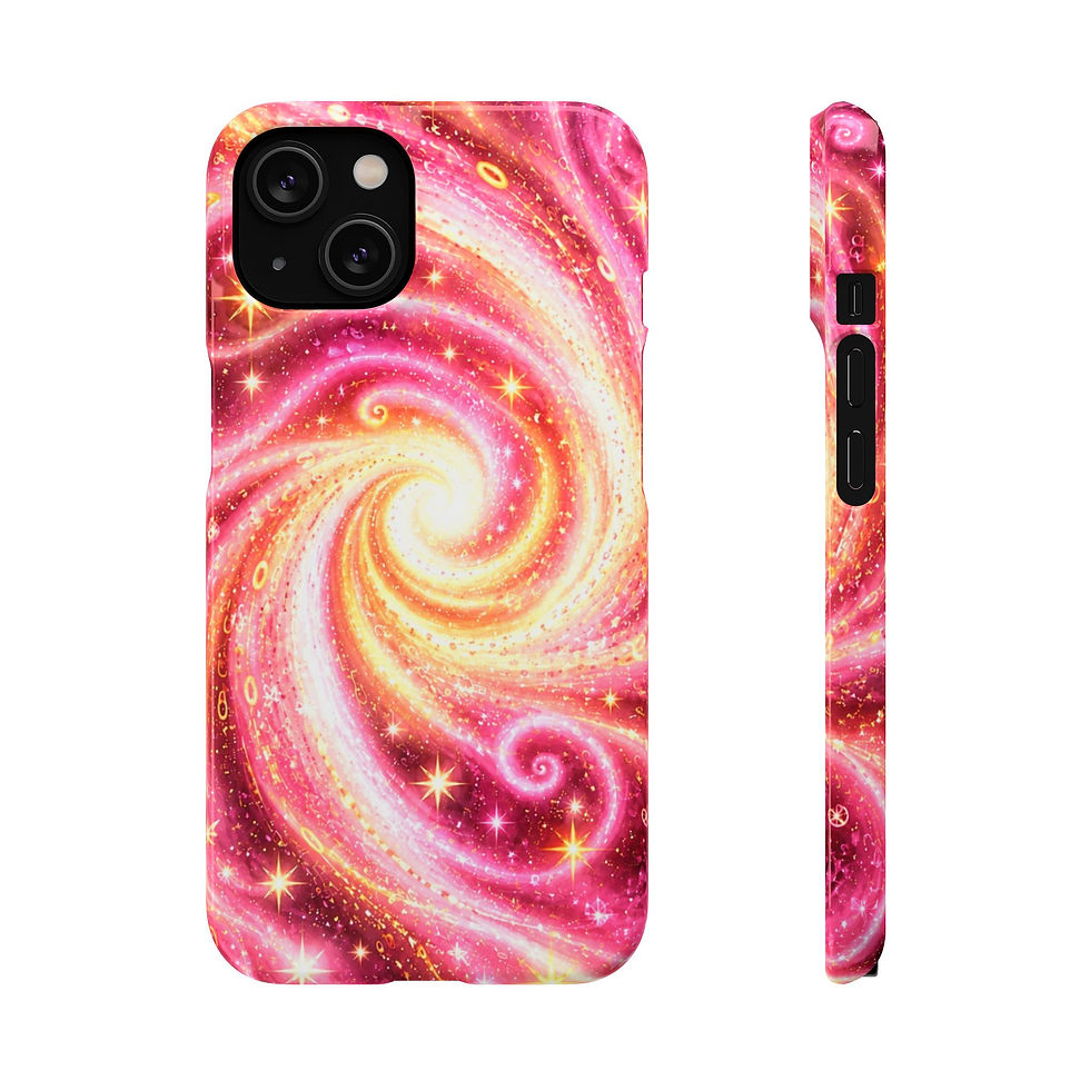 Pink Galaxy Celestial Glow Slim Phone Case – Front and Side View