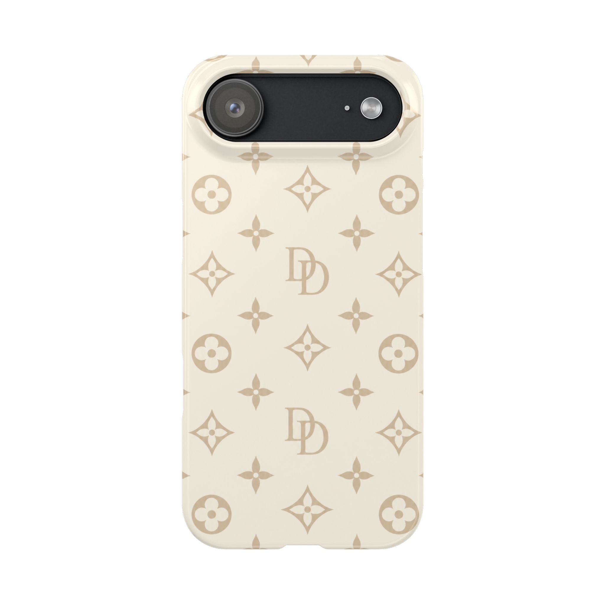 Ivoire Elegance Luxury Monogram Slim iPhone Case – Front Picture