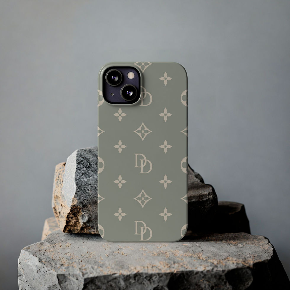 Miniatura: Jardin de Sage Luxury Monogram Slim iPhone Case – Lifestyle Display View
