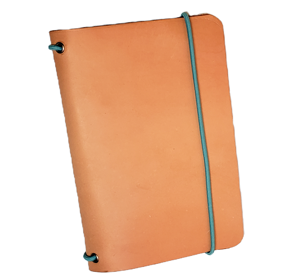 Miniature : Protège-carnet, cahier, agenda en cuir tanné végétal teinté à la main