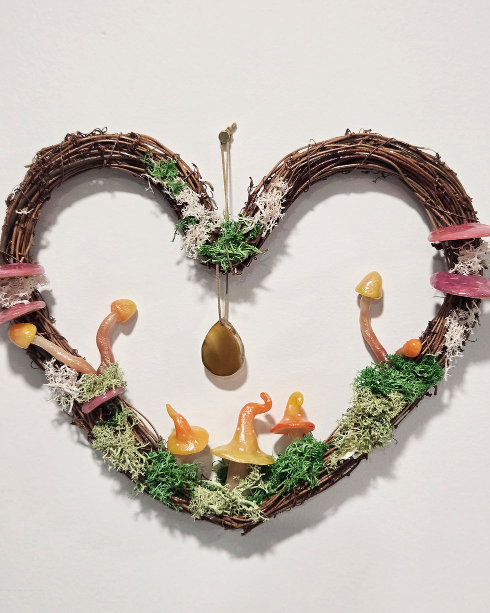 Thumbnail: Fairy Mushroom Heart Wreath