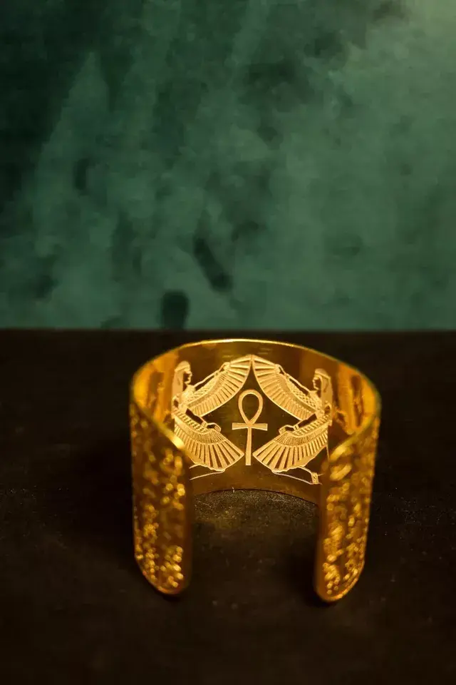 Thumbnail: Unique Handmade Bracelet with the Egyptian hieroglyphs - Egyptian style bracelet