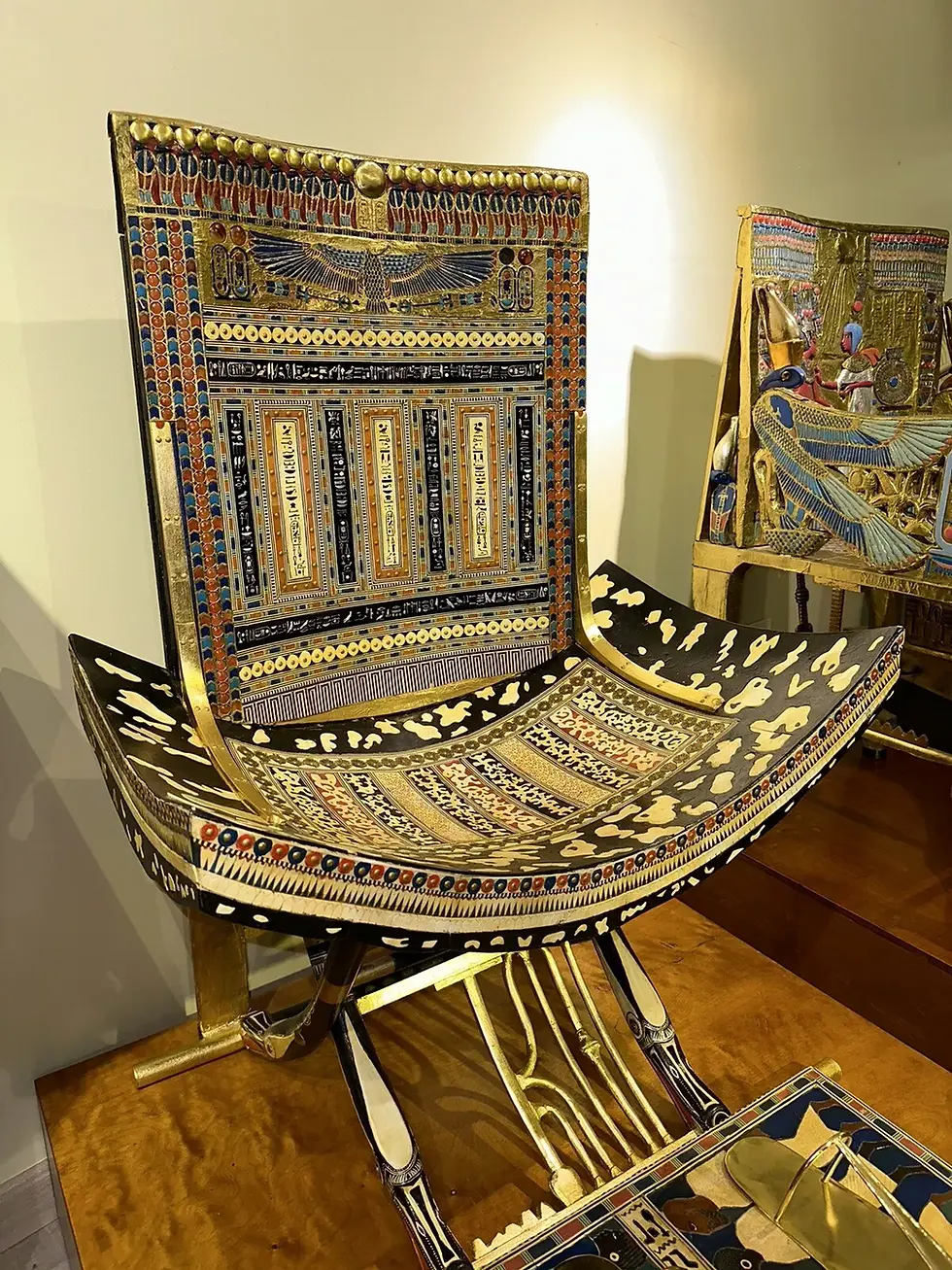 King Tut Ceremonial Chair- Life Sized� Authentic Replica Egyptian Treasure