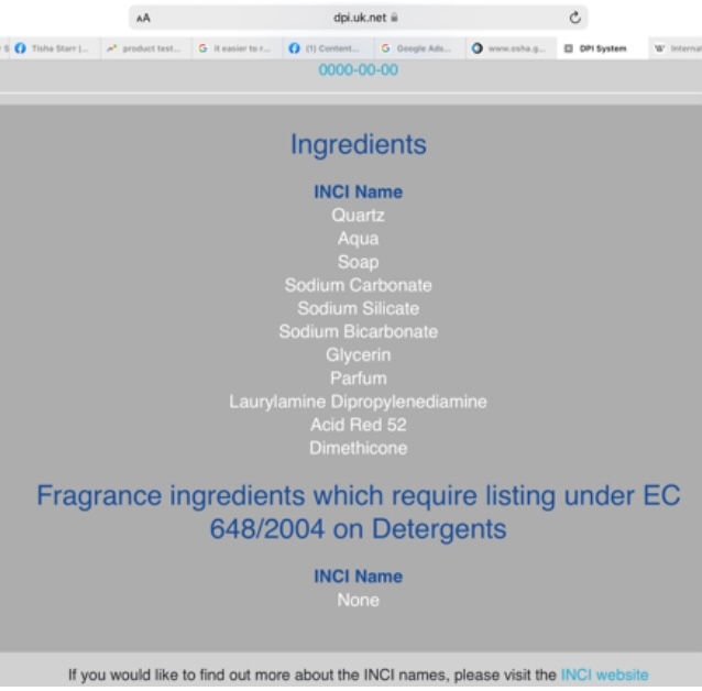 The Pink Stuff Ingredients