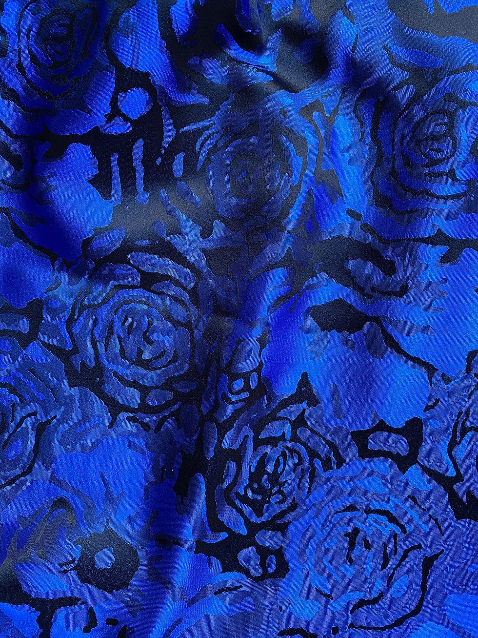 Châle Jacquard "Rose" Bleu électrique 2