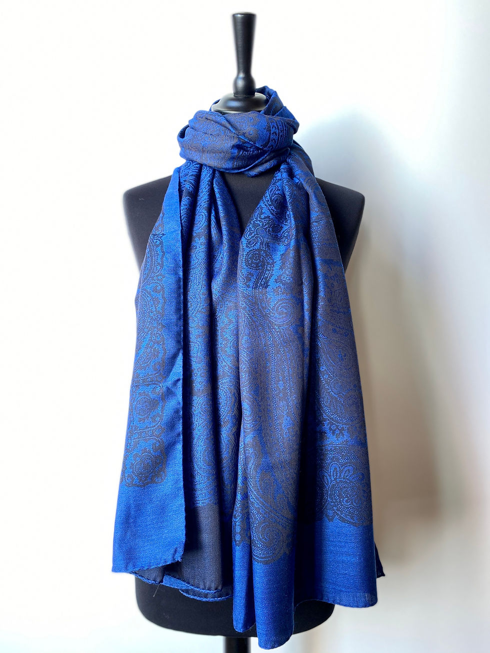 Miniature : Étole Soie et Cachemire Petit Cachemire Bleu 4