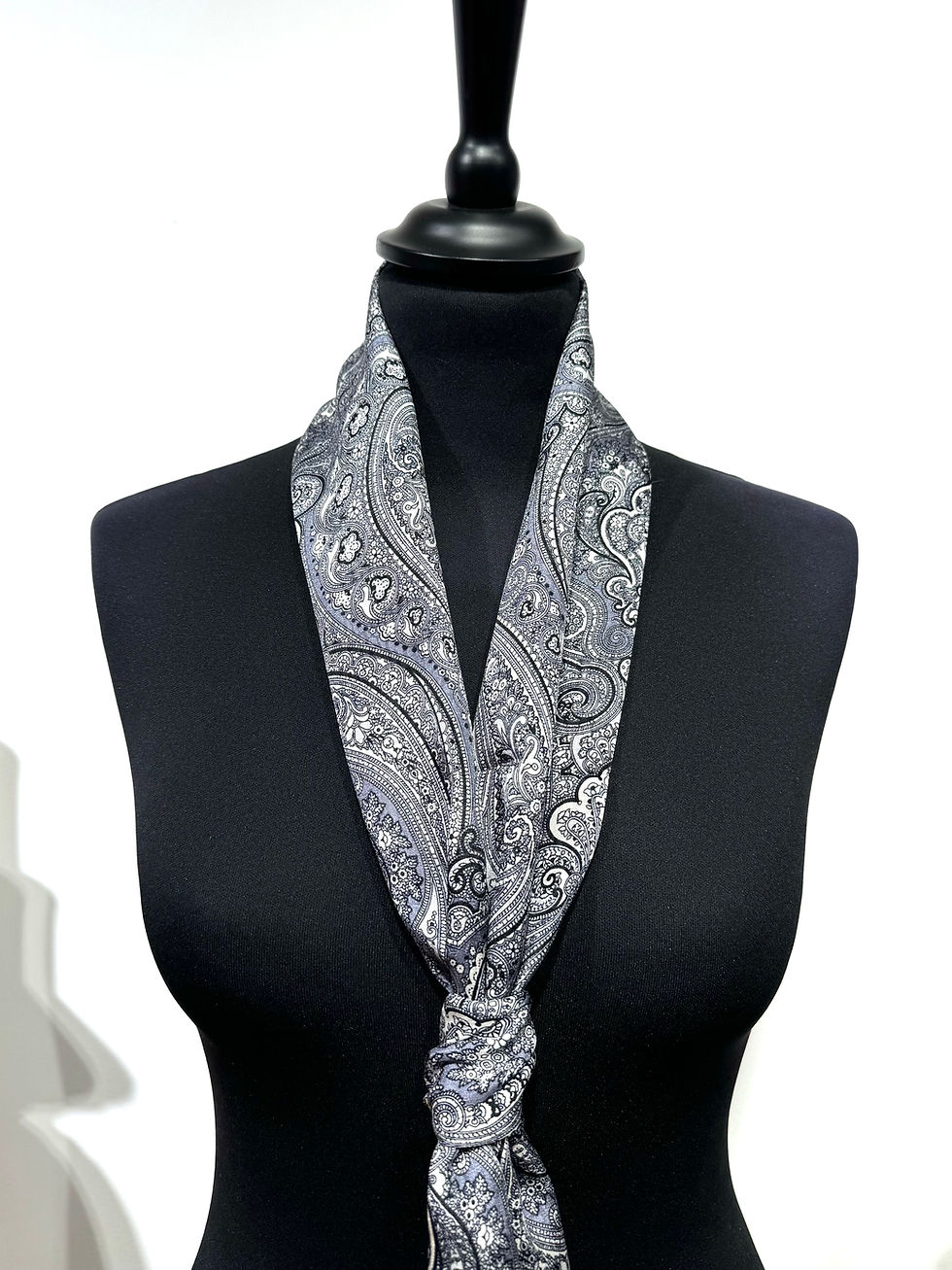 Miniature : Écharpette Petit cachemire noir et blanc