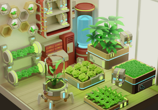 Solarpunk 3D Diorama 