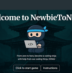 Newbie to Ninja website, shown on different devices.