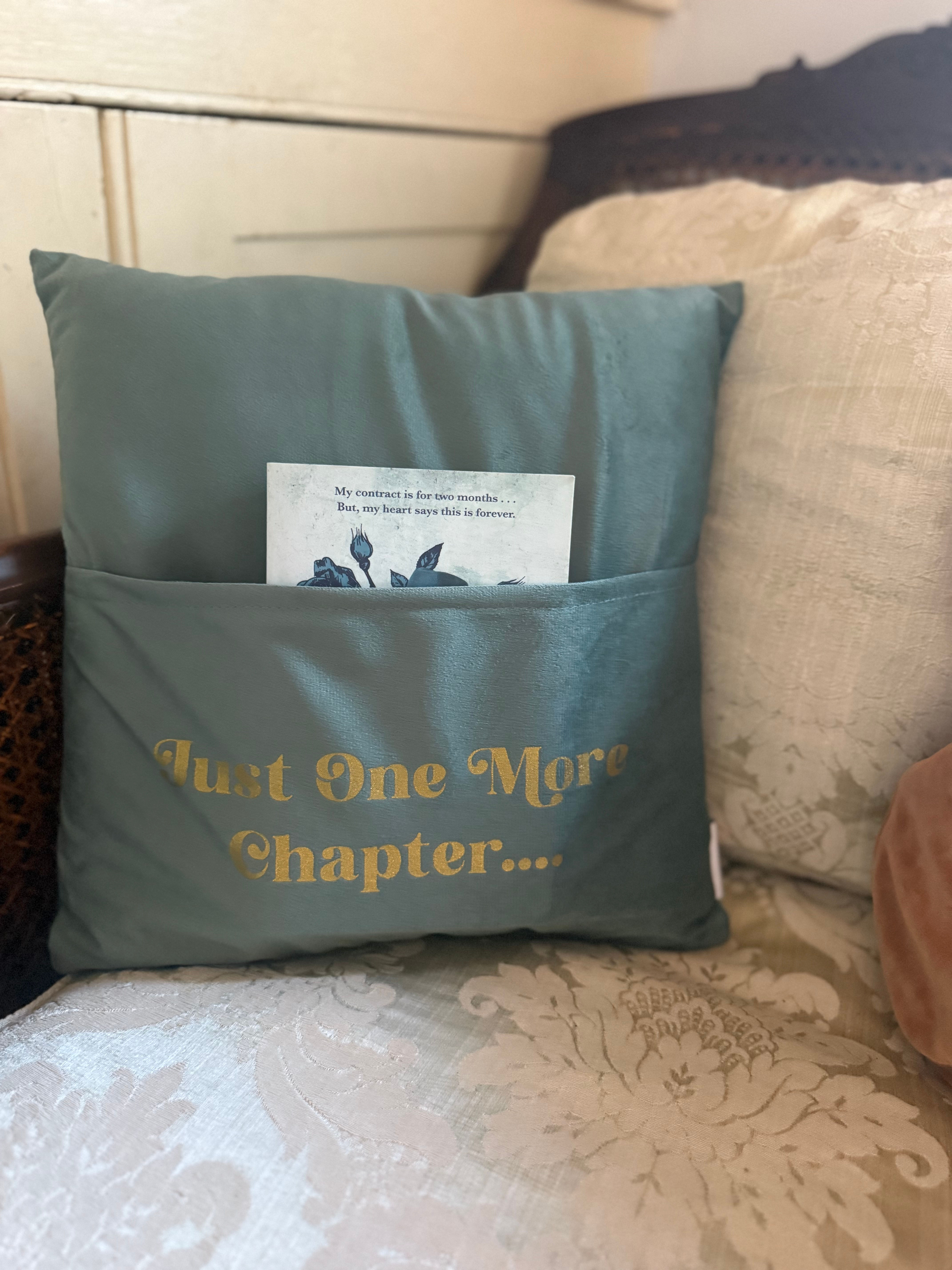 ‘Just One More Chapter’ Book Cushion
