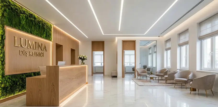 Lumina Diş Kliniği Modern Muayene Odası ve Bekleme Alanı Tasarımı
