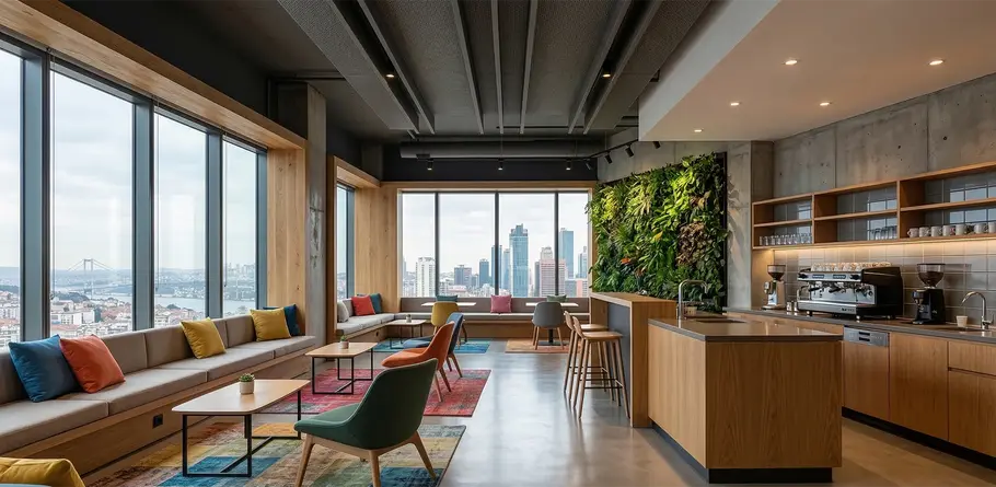 Endüstriyel Stil Ofis Fit-Out ve Modern Çalışma Alanı Tasarımı - Sayın Mimarlık
