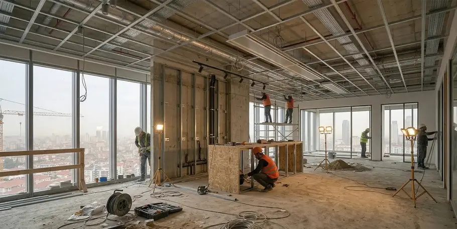 Ofis Fit-Out Tasarımı ve Kurumsal Karşılama Alanı - Sayın Mimarlık