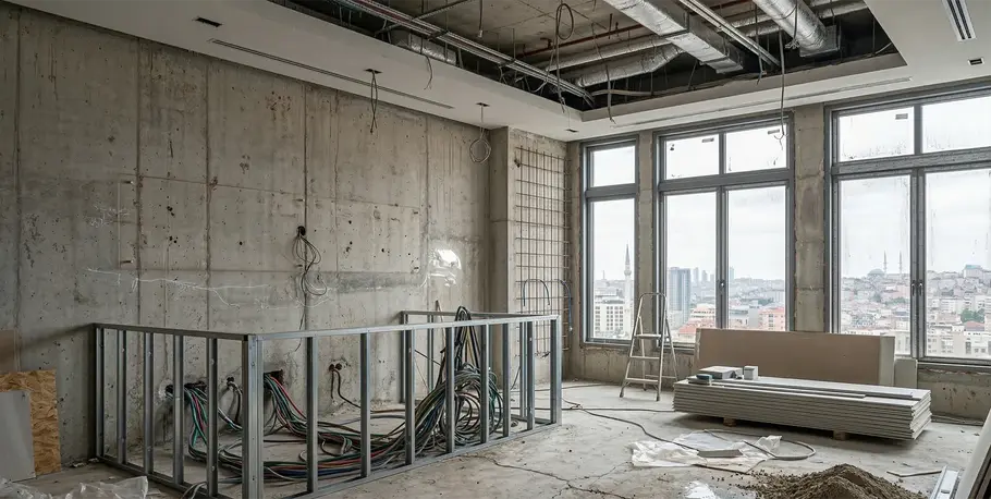 Endüstriyel Stil Ofis Fit-Out ve Modern Çalışma Alanı Tasarımı - Sayın Mimarlık