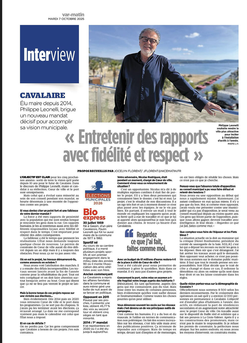 Article Var-Matin du 7 octobre 2025