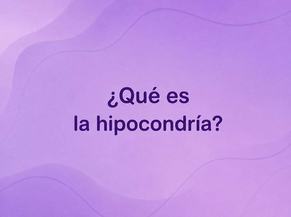 texto dice ¿qué es la hipocondría? bajo un fondo violeta desplegando en el contexto del abordaje con una psicologa online argentina