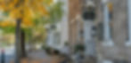 The Historic Sidewalk covered in golden leaves at the Inns at 8th and Main