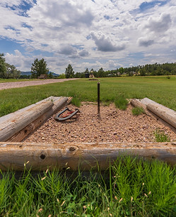 Horseshoe pit at Highland Meadows Resort in Hot Springs, SD