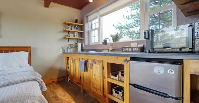 Kitchen in Hot Springs SD Cabins for short term vacation stays