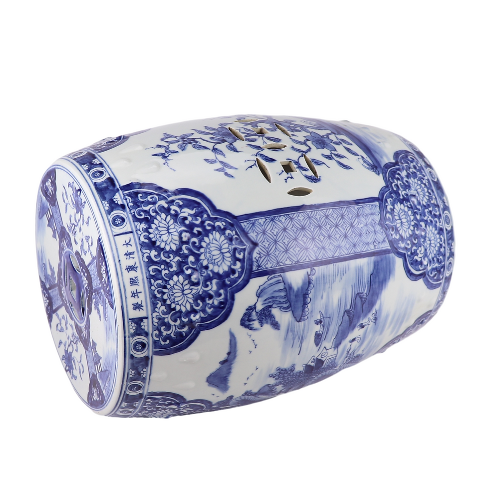 Thumbnail: Chinese Blue and white landscape pattern ceramic stool