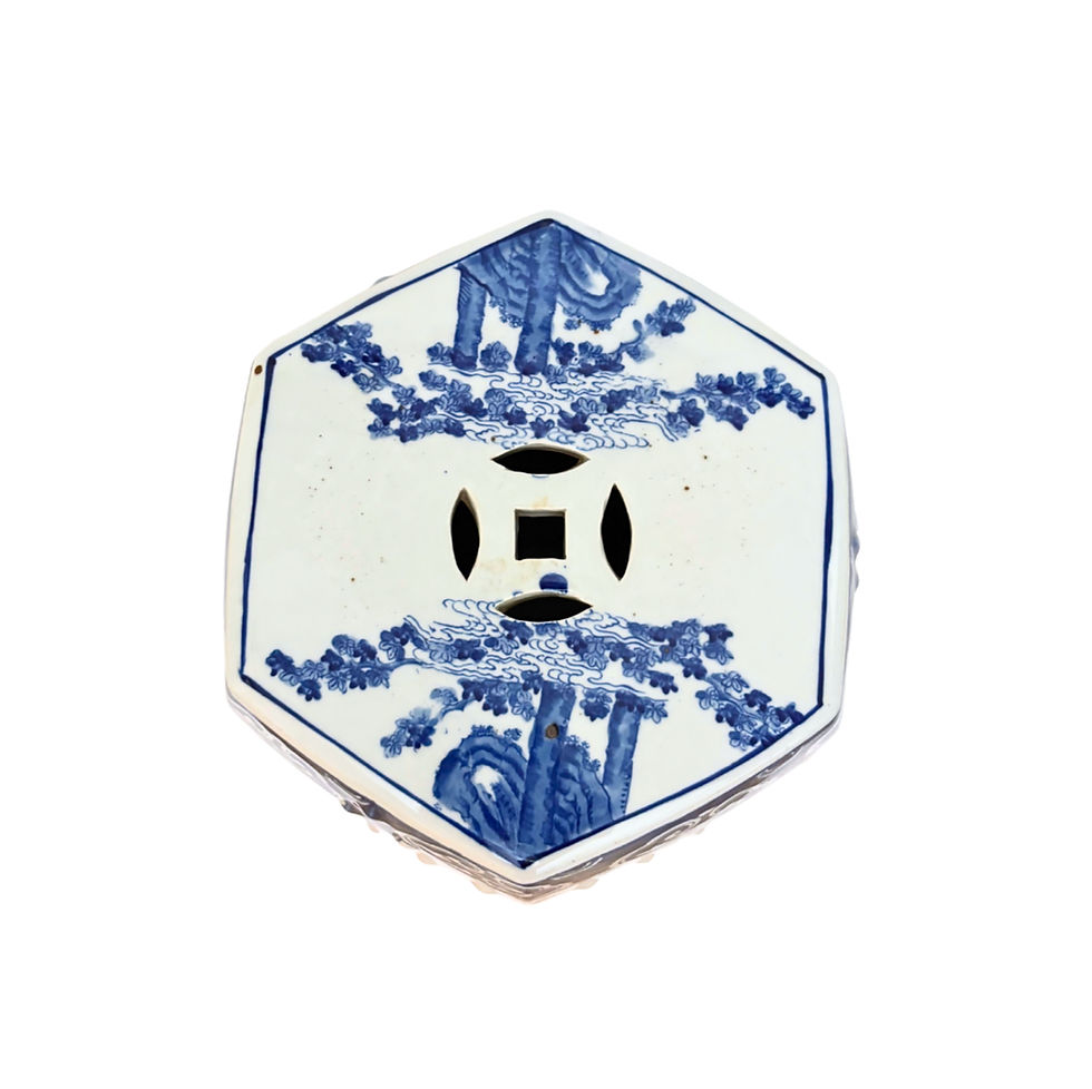 Thumbnail: Blue and White “Figures of Blessing” Garden Stool