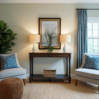 Luxury interior spaces featuring handcrafted Chinese console cabinet