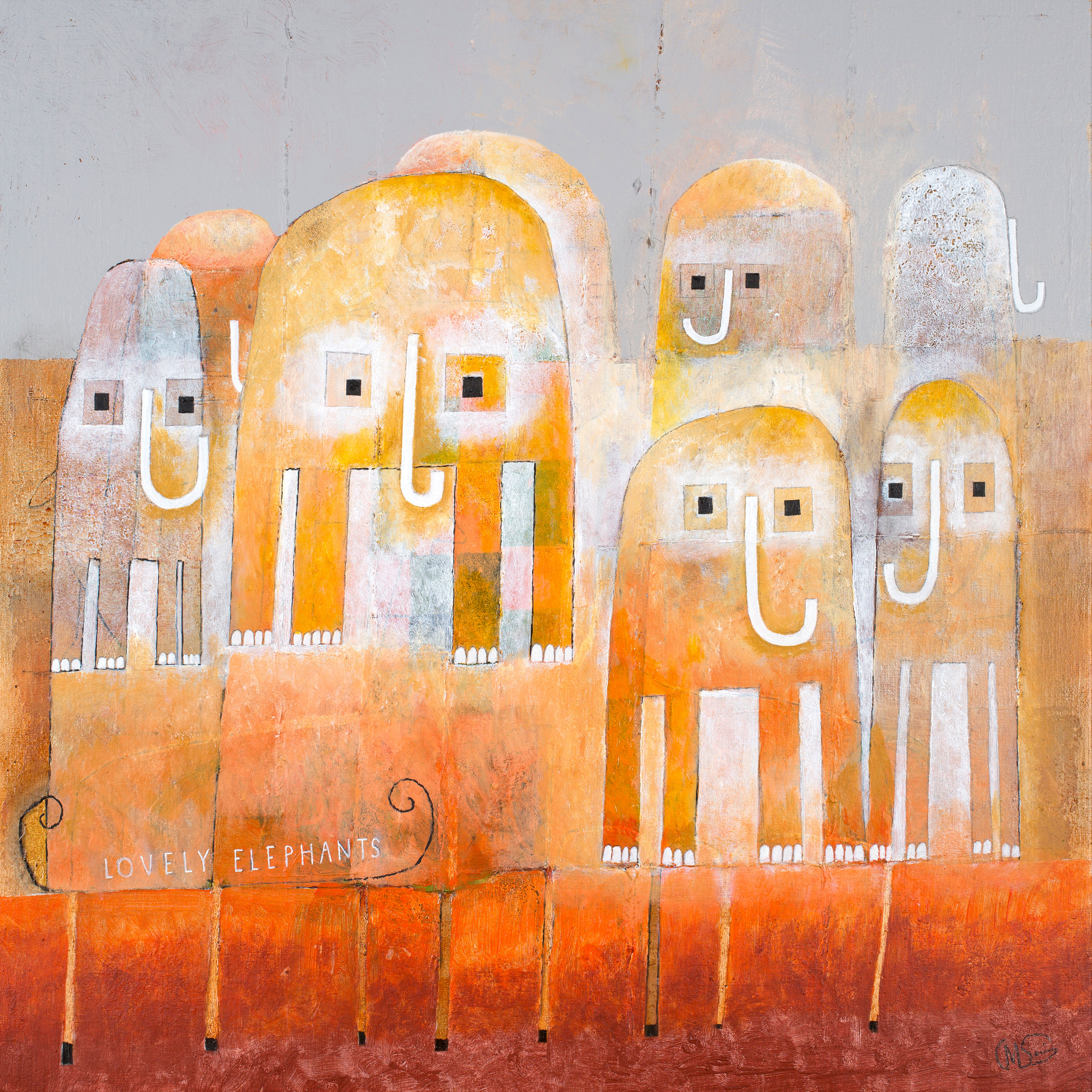 LOVELY ELEPHANTS 60x60
