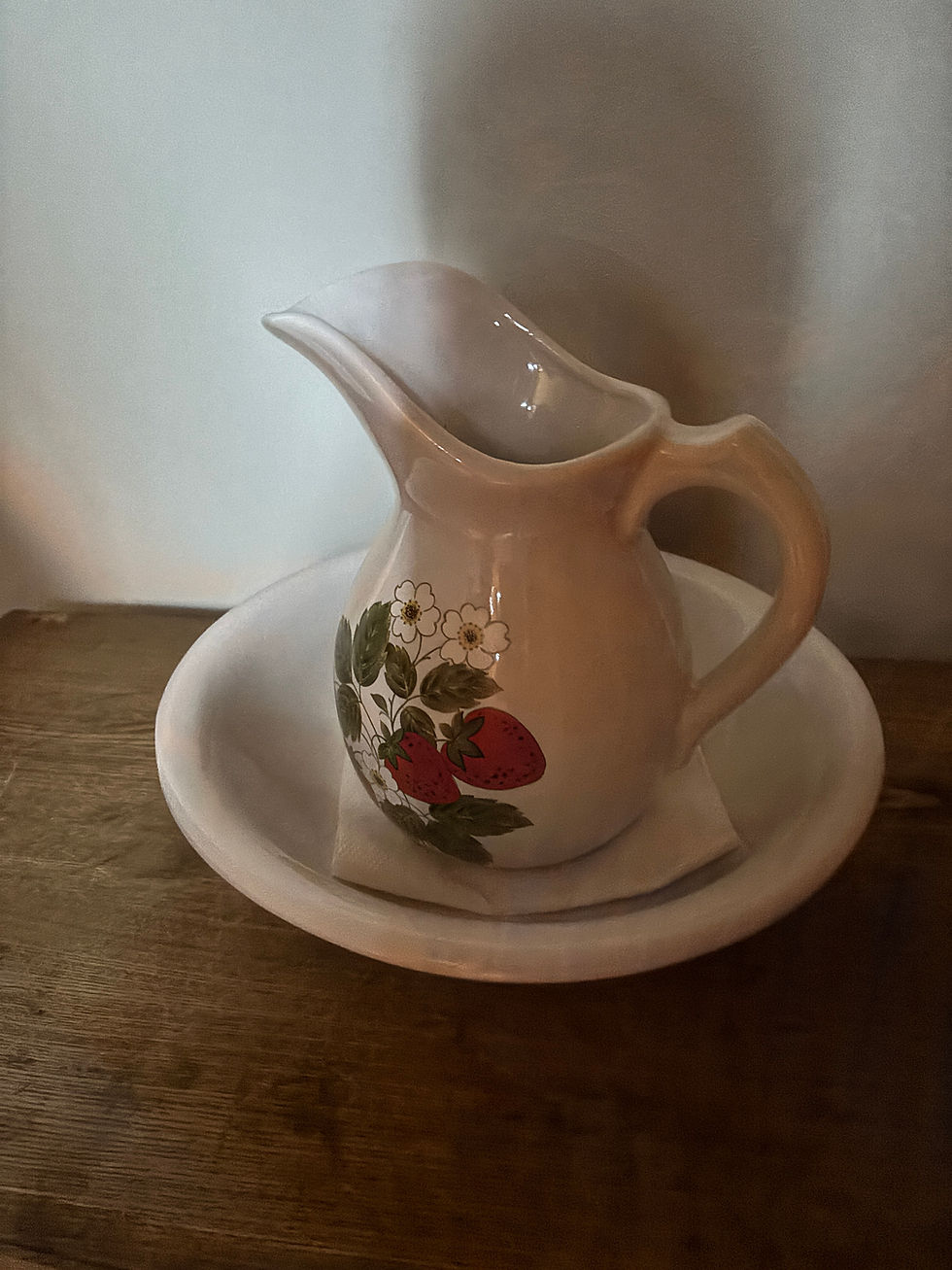 Vintage McCoy Strawberry pitcher - $45