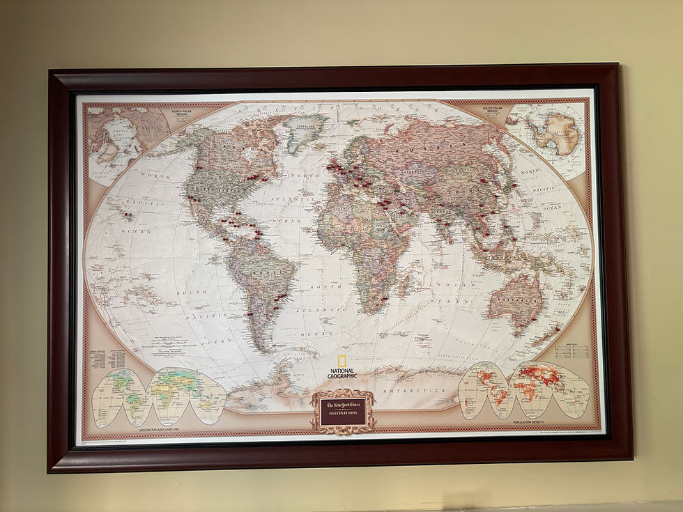 Framed National Geographic world map - $45