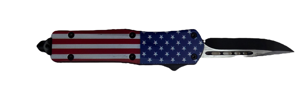 American flag knife with tanto blade