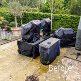 Lower patio before cleaning