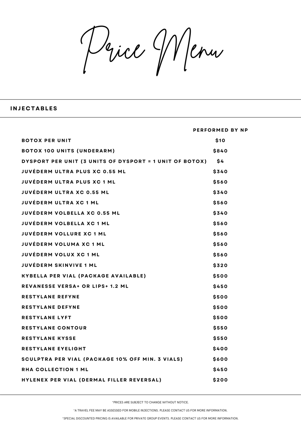 Touch Me Up Medical Spa Skin Center Price Menu touch-me-up-medical-spa-skin-center-price-menu