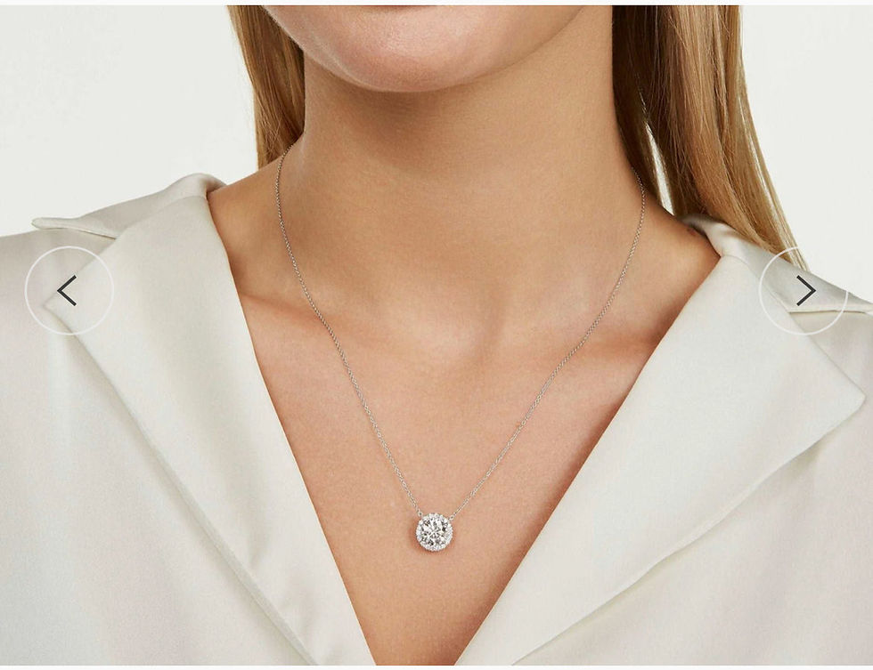 Thumbnail: Diamond Halo Pendant Necklace in 14kt White Gold – 1 CTW or 2 CTW