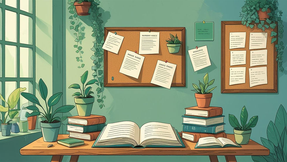 génère moi une photo de couverture facebook sympa en style un peu dessin avec des livres,